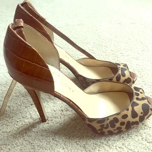 Ivanka Trump Peep Toe Leopard Heels